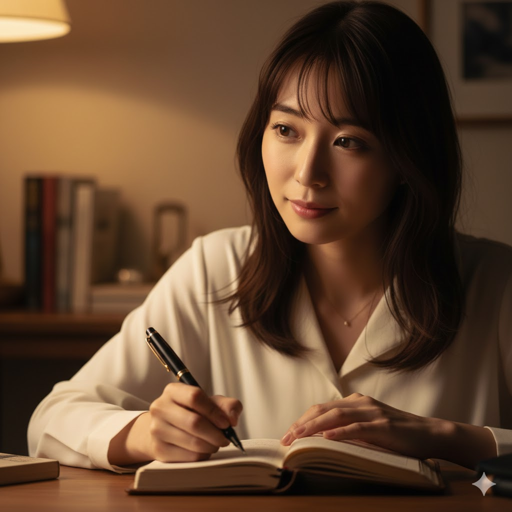 1日3分で完了する言語化ノートの準備とやり方を実践している女性